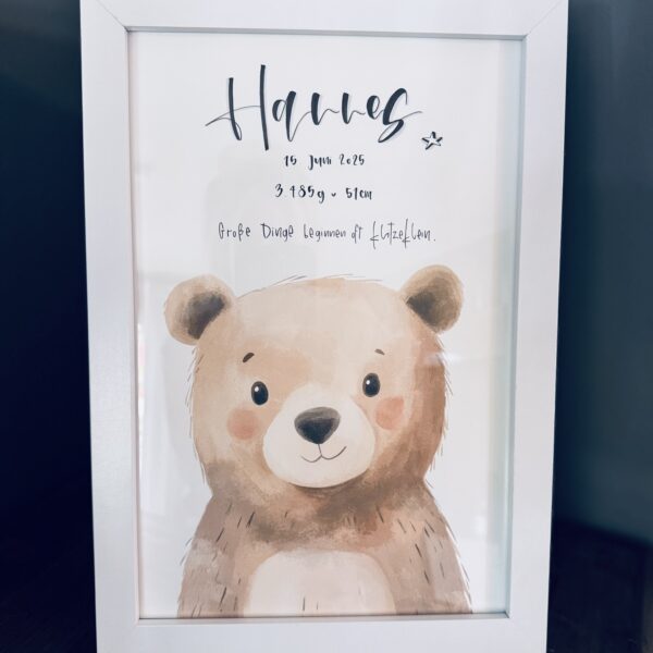Geburtsposter - Bär