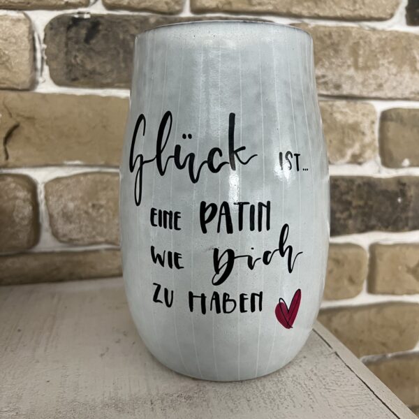 VASE - Steingut - GLÜCK ist ...