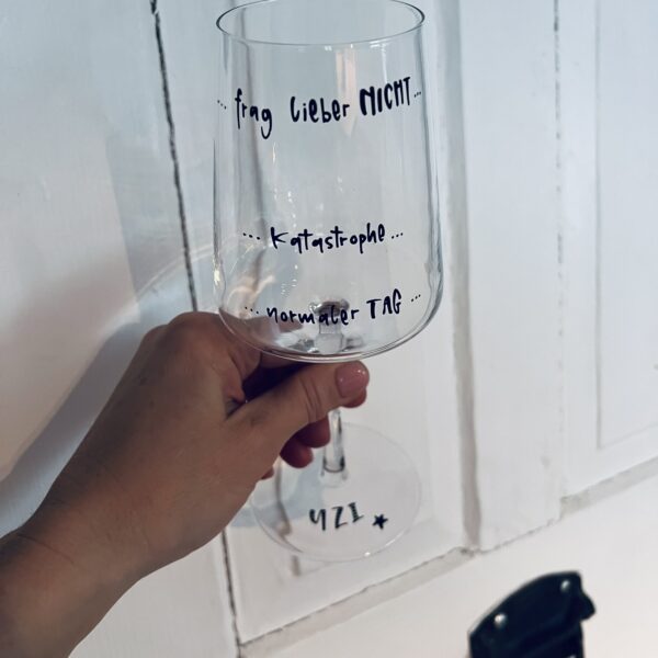 Stölzle Weinglas handbelettert mit Stimmungsparameter + Personaliserung ♥