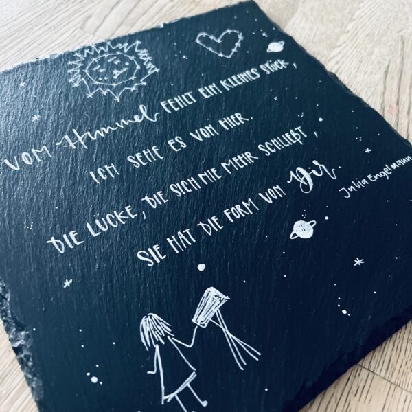 Trauertafel - Vom Himmel fehlt ein kleines Stück … 🖤 25cm x 25cm