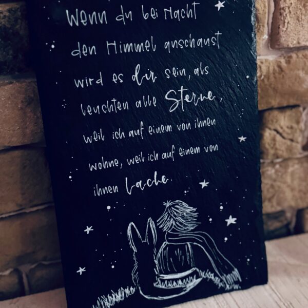 Trauertafel - der kleine Prinz - black and white